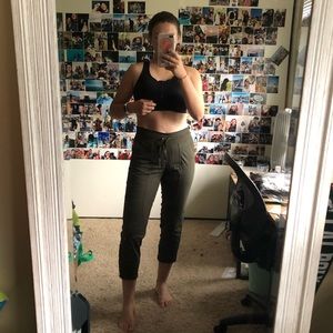 Green Cropped Dance Pants